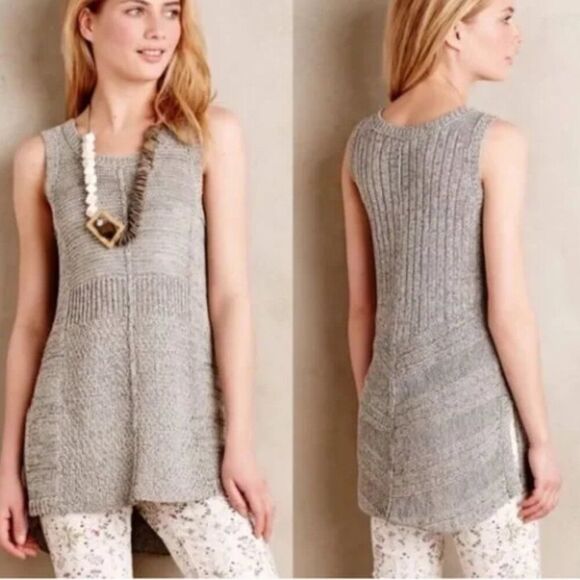 Anthropologie | Sparrow Sleeveless Chunky Tunic Sweater Size Small - Picture 1 of 8